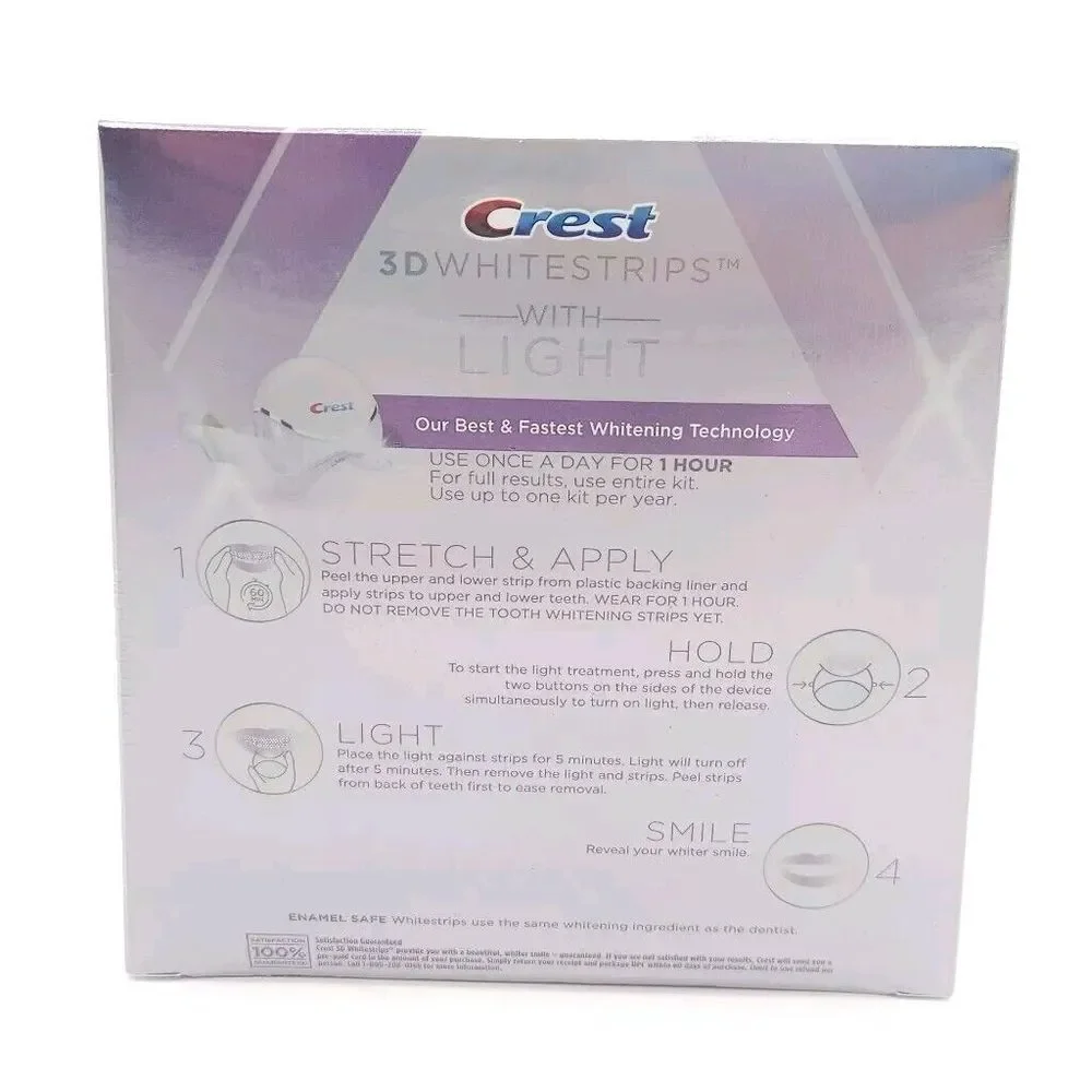 Crest 3D Whitestrips + Light Teeth Whitening Strip Kit 20 Strips‎ 10 Treatments